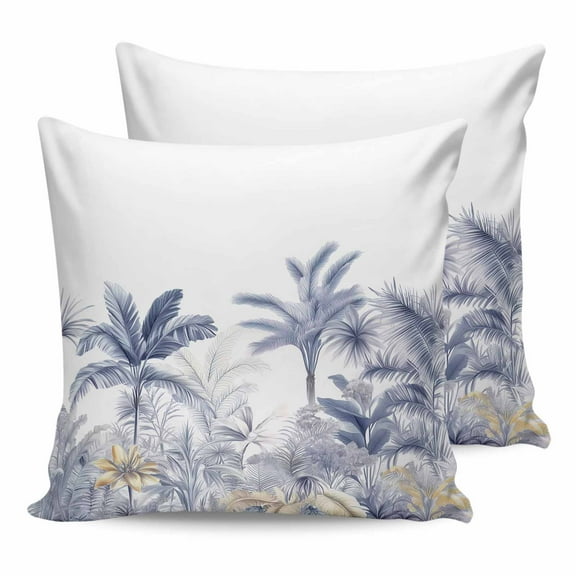 Outdoor Waterproof Throw Pillow Covers Set of 2 Monstera Palm Tree Decorative Pillowcases Square Outdoor Pillows Cushion Case 16x16 Inch Tropical Plants Patio Pillows for Couch Sofa Bed Garden