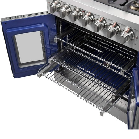 Forno Appliances - Capriasca 4.32 Cu. Ft. Freestanding Dual Fuel Range with French Doors and Convection Oven - Stainless Steel