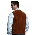 thumbnail image 2 of Cripple Creek Mens Cognac Boar Suede Leather Western Snap Front Vest S, 2 of 2