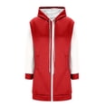 thumbnail image 5 of Jsaierl Women's Long Color Block Zip Up Hoodies Sweatshirts with Drawstring Pockets Casual Fall Travel Tops S-2XL, 5 of 7