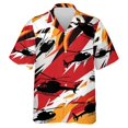 thumbnail image 3 of Camisas gráficas de aviones con estampado completo para hombres, camisa hawaiana de playa informal a la moda con diseño de avión, blusa de solapa de manga corta para hombres de la Fuerza Aérea, 3 of 5