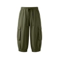 thumbnail image 4 of Antinious Ladies Loose Cargo Capris Elastic Waist Side Pockets Outdoor Daily Casual Cutting Pants, 4 of 5
