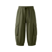 Womens Cargo Capris, Loose Casual with Pockets, Solid Summer Cropped Pants for Outdoor Work or Daily, 2026 New Limited-time Offer