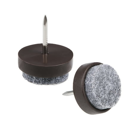 Nail On Furniture Felt Pads Chair Table Leg Protector 20mm Dia Brown