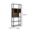 thumbnail image 5 of Axa 68 Inch Bamboo Shelf Bookcase with Cabinet, Right Facing, Dark Brown, 5 of 7