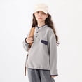 thumbnail image 2 of Ketyyh-chn99 Sweatshirt for Girlss Fall Winter Clothes Crop Sweatshirts Hoodies Girls Sweater Long Sleeve Kids 2025 Trendy Oversize Crew-Neck Cute Clothes Tops Size for 15-16 Y,Grey, 2 of 5