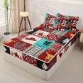 thumbnail image 3 of Manfei Bohemian Hippie Aztec Zipper Queen Comforter Set with Fitted Sheet and 2 Pillowcases,Western Cowboy Zipper Bedding Set,Red Turquoise,Reversible, 3 of 7