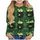 thumbnail image 1 of Blusas y camisas de manga larga con cuello redondo y estampado de San Patricio para niños, blusa informal de manga larga con cuello redondo, blusa de poliéster para niñas, 1 of 4