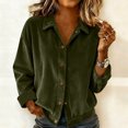 thumbnail image 3 of Otntypg Womens Corduroy Shacket Jackets Fashion Fall Spring Long Sleeve Button Down Cardigan Outwear Tops Thick Warm Jacket Shirts Army Green S, 3 of 8