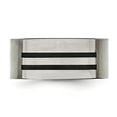 thumbnail image 4 of Chisel Titanium Brushed Black Enamel Stripes 10mm Band, 4 of 7