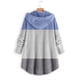thumbnail image 4 of Puntoco, blusas de felpa con botones para mujer, cárdigan suelto con capucha, chaqueta de abrigo de retazos de Color sólido, liquidación Puntoco Puntoco-4315, 4 of 5