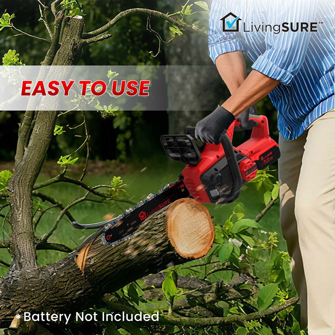 12" Cordless Chainsaw by LivingSURE