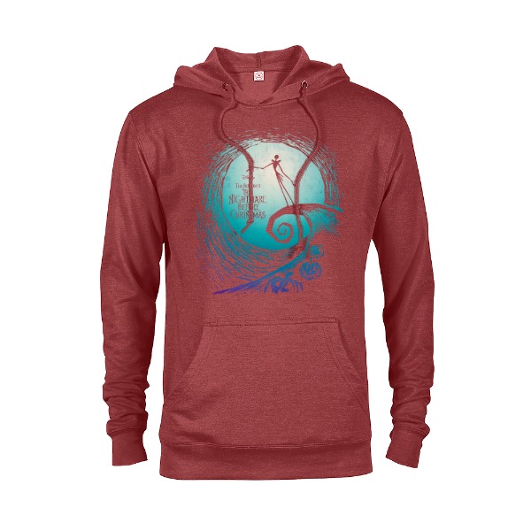 The Nightmare Before Christmas Disney Nightmare Before Christmas Jack Movie Logo - Pullover Hoodie for Adults -Customized-Red Heather, Women's, Size: