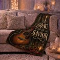 thumbnail image 6 of Song, Festive Holiday Scene, Warm Flannel Blanket for Ranch House and Living Room with Detailed Artwork with Rich Color Accents, Art Lovers Encouragement Gift, Festive Home Decor, 6 of 9