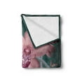 thumbnail image 2 of Floral Soft Flannel Fleece Throw Blanket, Orchid Flower Butterfly Soft Fresh Spring Nature Theme Art Photo, Cozy Plush for Indoor and Outdoor Use, 50" x 70", Baby Pink and Jade Green, by Ambesonne, 2 of 5
