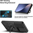 thumbnail image 3 of Case for Xiaomi 12 Pro with Slide Camera Cover,Military Grade Heavy Duty Protection Phone Case Cover with Magnetic Ring Kickstand for Xiaomi 12 Pro      Black, 3 of 8