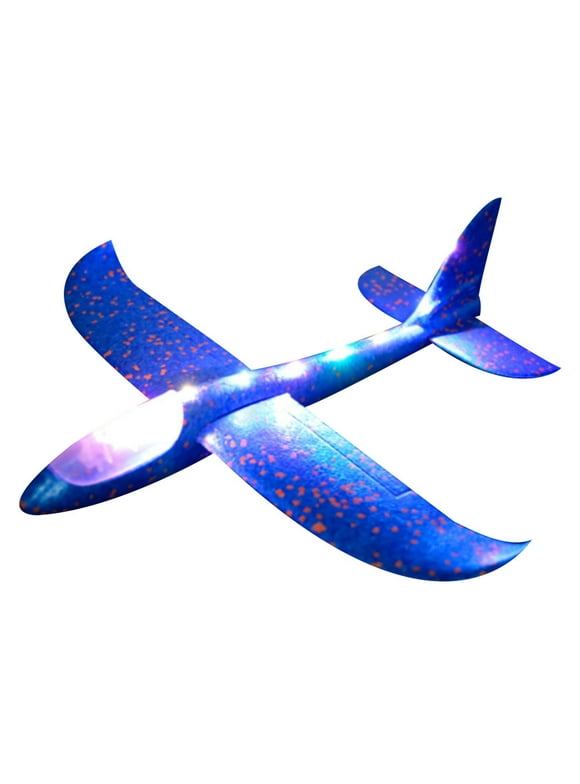 Gallickan Led Light Airplane - 19" Large Throwing Foam Plane - Flying Toy Gifts for 3, 4, 5+years Old Boys Kids - Outdoor Sport Toys Birthday Party Foam Airplane on Clearance!