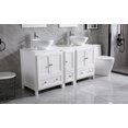 thumbnail image 3 of Wonline 60" White Bathroom Wooden Vanity Cabinet and Ceramic Vessel Sink, Equipped with Chrome Faucet Drain and Mirror Vanities Set, 3 of 7