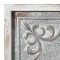 thumbnail image 6 of DecMode Gray Metal Scroll Cutout Home Wall Decor with Brown Wood Accents, 36" x 1" x 36", 6 of 14