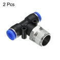 thumbnail image 3 of Uxcell 2pcs Air Line Fitting 6mm Tube OD x NPT 3/8 Thread PT4-U Pneumatic Male Branch Tee for Industry Air System, 3 of 6