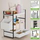 thumbnail image 3 of Organizador de mostrador de baño Aollewoiti de 2 niveles con cajón blanco, 3 of 7