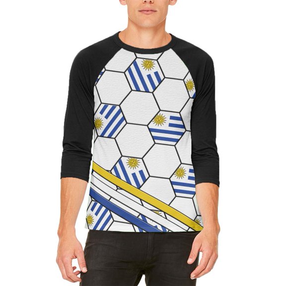 World Cup Uruguay Soccer Ball Mens Raglan T Shirt