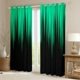 thumbnail image 5 of Gradient 30%-50% Blackout Curtains Green Black Ombre Abstract Curtains & Drapes,Retro Geometric Stripes Window Curtains,Boho Exotic Hippie Geometry Striped Curtains 42"Wx90"L, 5 of 5