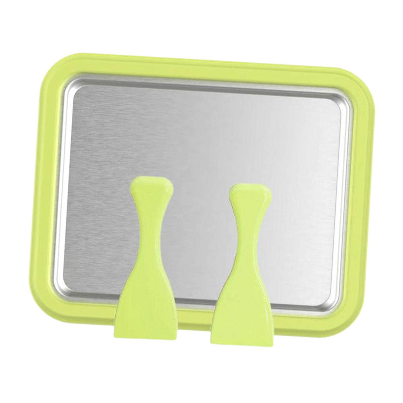 Fiocias Ice Cream Plate Maker Fried Ice Tray Interactive DIY Portable Instant Gelato Pan Green