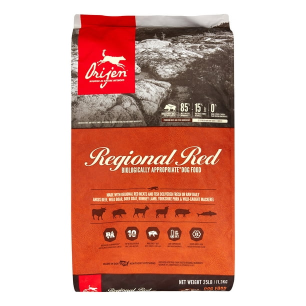 Orijen Regional Red Biologically Appropriate Meat & Fish Dry Dog Food, 13 lb - Walmart.com