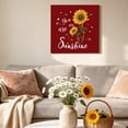thumbnail image 6 of You Are My Sunshine Canvas Wall Art for Living Room, Vintage Country Yellow Sunflower Floral Bees Heart Red Poster Print Painting for Bedroom Office Home Decor Wall Pictures Prepare To Hang 12"x12", 6 of 9