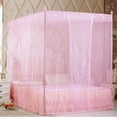 thumbnail image 6 of Romantic Princess Lace Bed Canopy with Mosquito Net - Simple 4 Corners Post Curtains for Twin, Full, Queen, King Beds, 6 of 7