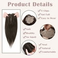 thumbnail image 5 of MY-LADY Human Hair Toppers 15*15CM Silk Base Straight Topper 100% Remy Human Hair Piecesr (Dyed/Ironed/Cutted) 12inch #02 Dark Brown, 5 of 8