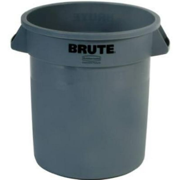 Brute 10 Gallon Gray Plastic Trash Can Without Lid Commercial Grade Only One Walmart Com Walmart Com