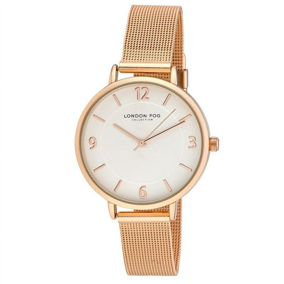 London Fog Regent Rose Gold Mesh Watch