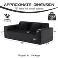 thumbnail image 3 of 76'' Large Corduroy Loveseat with Ottoman, No Assembly Require, Black, 3 of 6