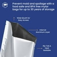 thumbnail image 4 of 50 Pack Wallaby Mylar Bags for Food Storage,1-Cup (5 Mil - 5" x 7") Includes 50 Labels, Heat Sealable - Silver, 4 of 8