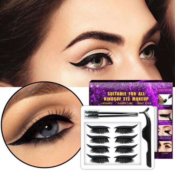 Famure Reusable Eyeliner Sticker with EyelashesLashes Natural Look 4