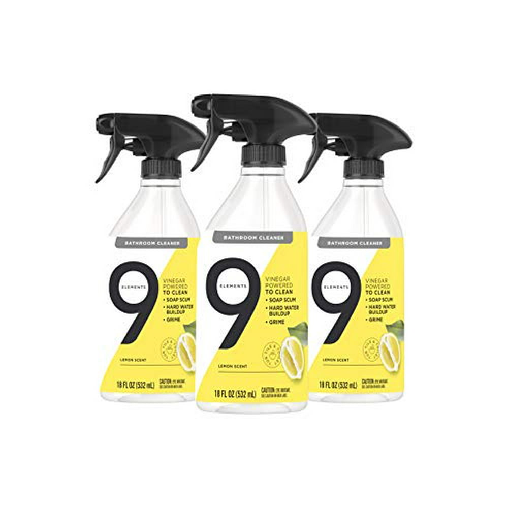 9 Elements Bathroom Cleaner, Lemon Multi Surface Shower, Tub, & Tile
