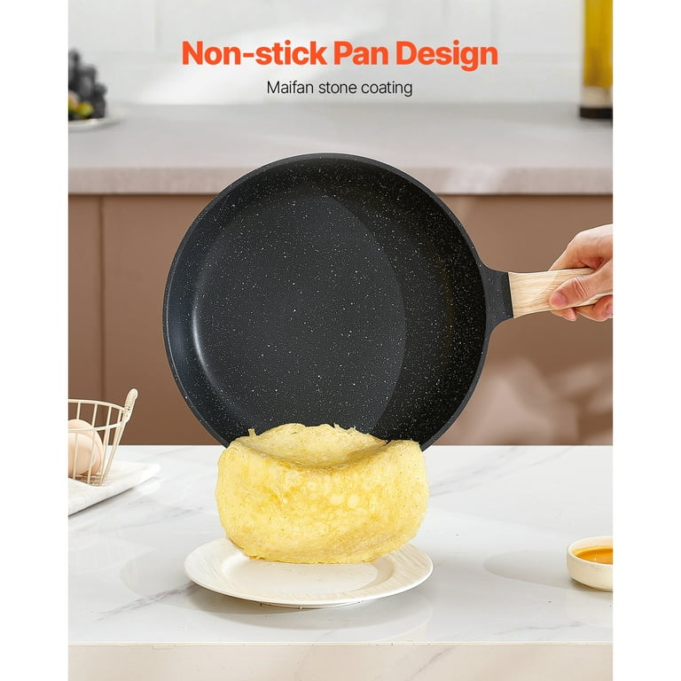 KFFKFF 17 Piece Non-stick Cookware Set, Compatible with Gas