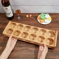 thumbnail image 3 of 12 Shot Glass Tray Holder Bamboo Khaki Large Aperture Shot Glass Tray Shot Glass Serving Trays Beer Wine Glass Rack for Bar Party Club and Family Party Hole: 2.44 inch, 3 of 9