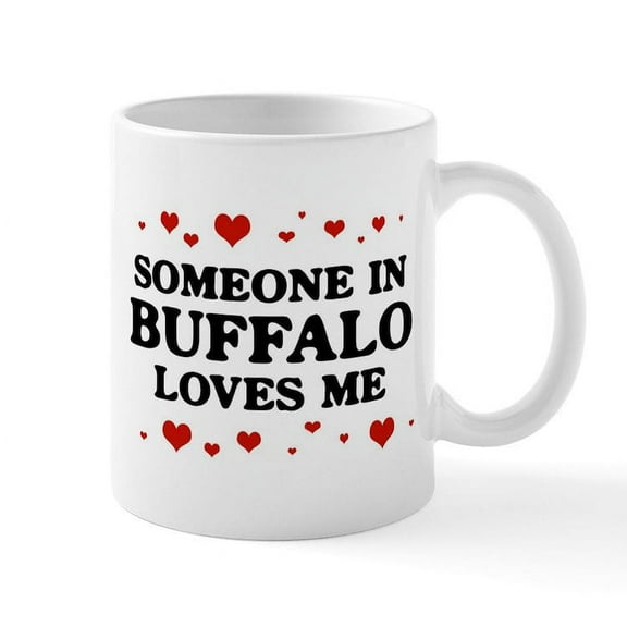 CafePress - Loves Me In Buffalo Mug - 11 oz Ceramic Mug - Novelty Coffee Tea Cup