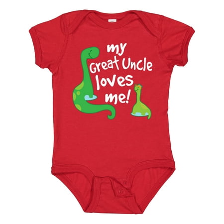 

Inktastic My Great Uncle Loves Me Dinosaur Gift Baby Boy Bodysuit