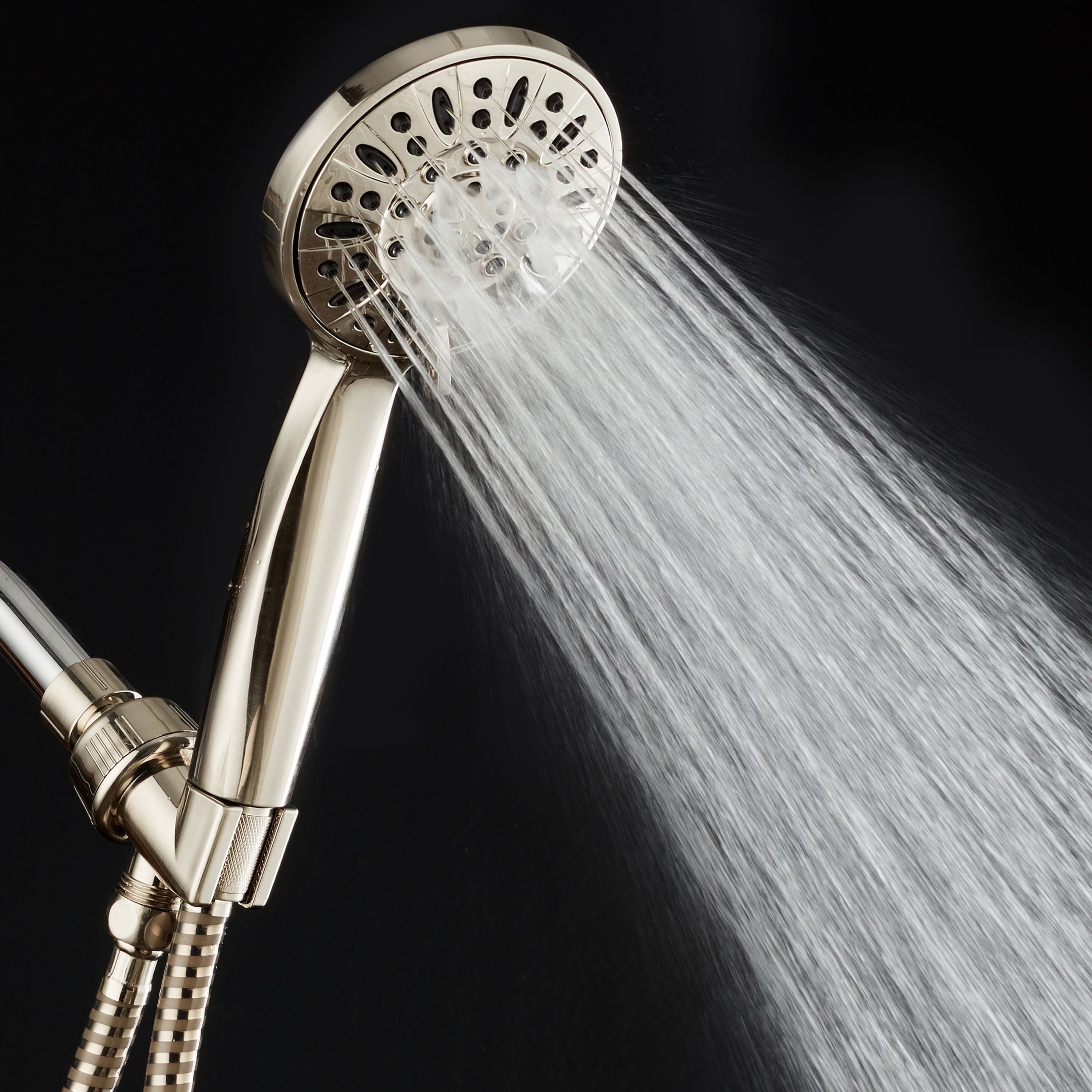 AquaDance High-Pressure Luxury 6-Setting Handheld Shower Head, Brushed Nickel