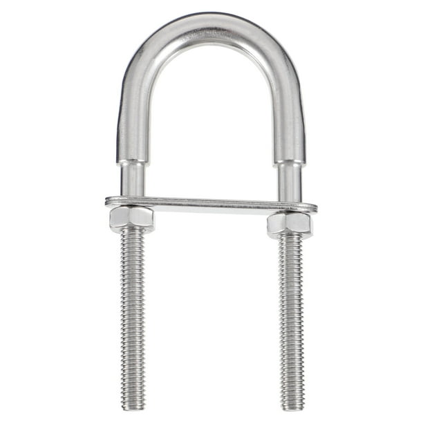 2 piezas de pernos en U de acero inoxidable, tarjetas tipo U, abrazaderas de tubo en forma de U, accesorios de hardware