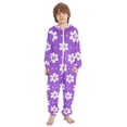 thumbnail image 2 of Purple Pattern One Piece Pajamas Soft Jumpsuit Cozy Sleep and Play Romper Zipper and Pockets 13Y-14Y, 2 of 8