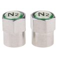 thumbnail image 1 of 2pcs/set Chrome Car Auto Tpms Valve Stem Cap N2 Nitrogen Tire Insert Cover, 1 of 5