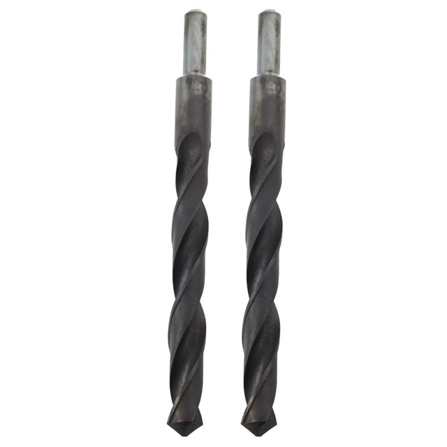 2X Herrramienta de Broca Helicoidal de Manejar Cilindrico de HSS Electrico de 14mm de Reduccion de 1/2 Pulgadas