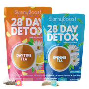 Skinny Boost 28 Day Detox Tea Kit-1 Daytime Tea (28 Bags) 1 Evening Detox Tea (14 Bags) Supports Detox & Cleanse-Non GMO, Vegan, All Natural
