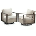 thumbnail image 5 of MeetLeisure Contemporary Wicker Swivel Rocker Patio Chairs, Beige (Set of 2), 5 of 9