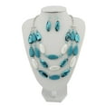 thumbnail image 2 of Bocar Bohemian Triple Strand Layered Beaded Statement Necklace and Earring Set for Women, Fashion Jewelry with Acrylic and Glass Beads(NK-10077-teal), 2 of 6